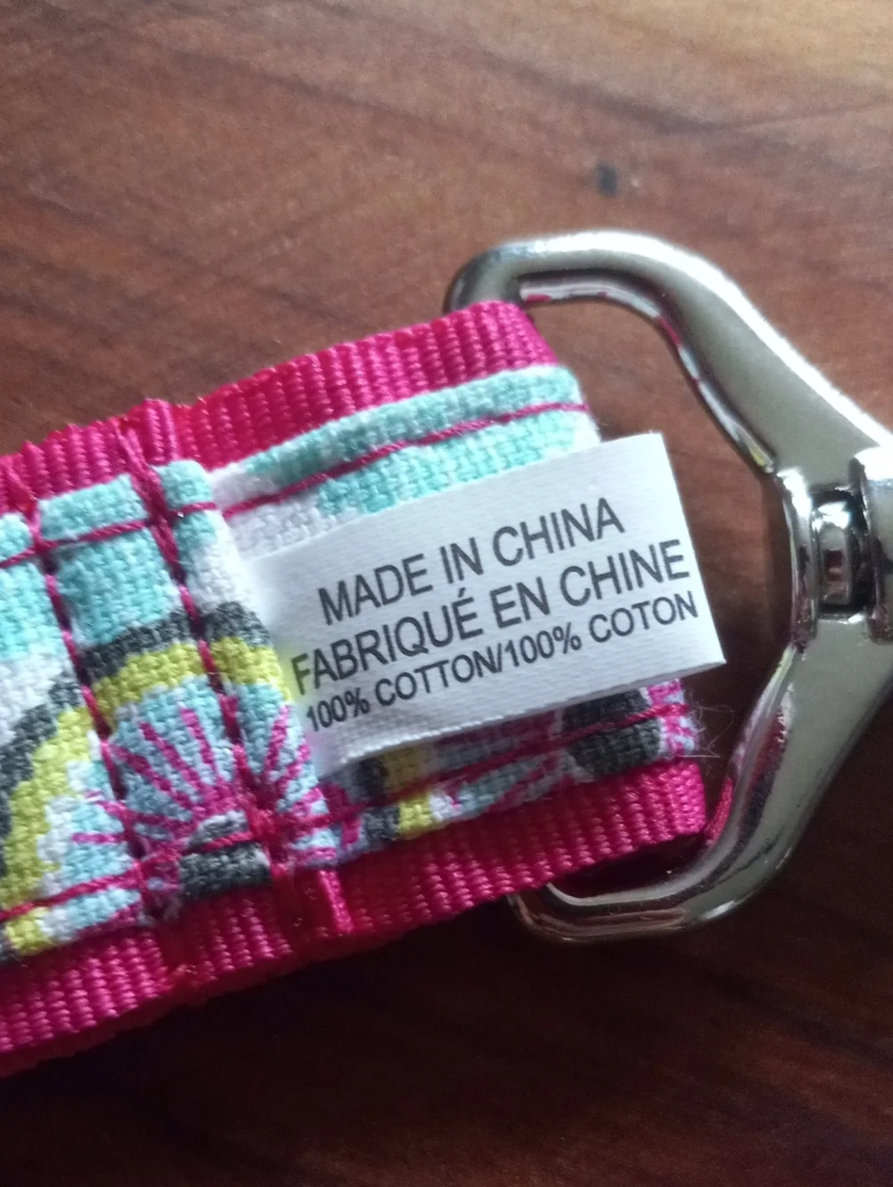 Thirty-One Colorful Pink Patterned Wristlet Key Fob